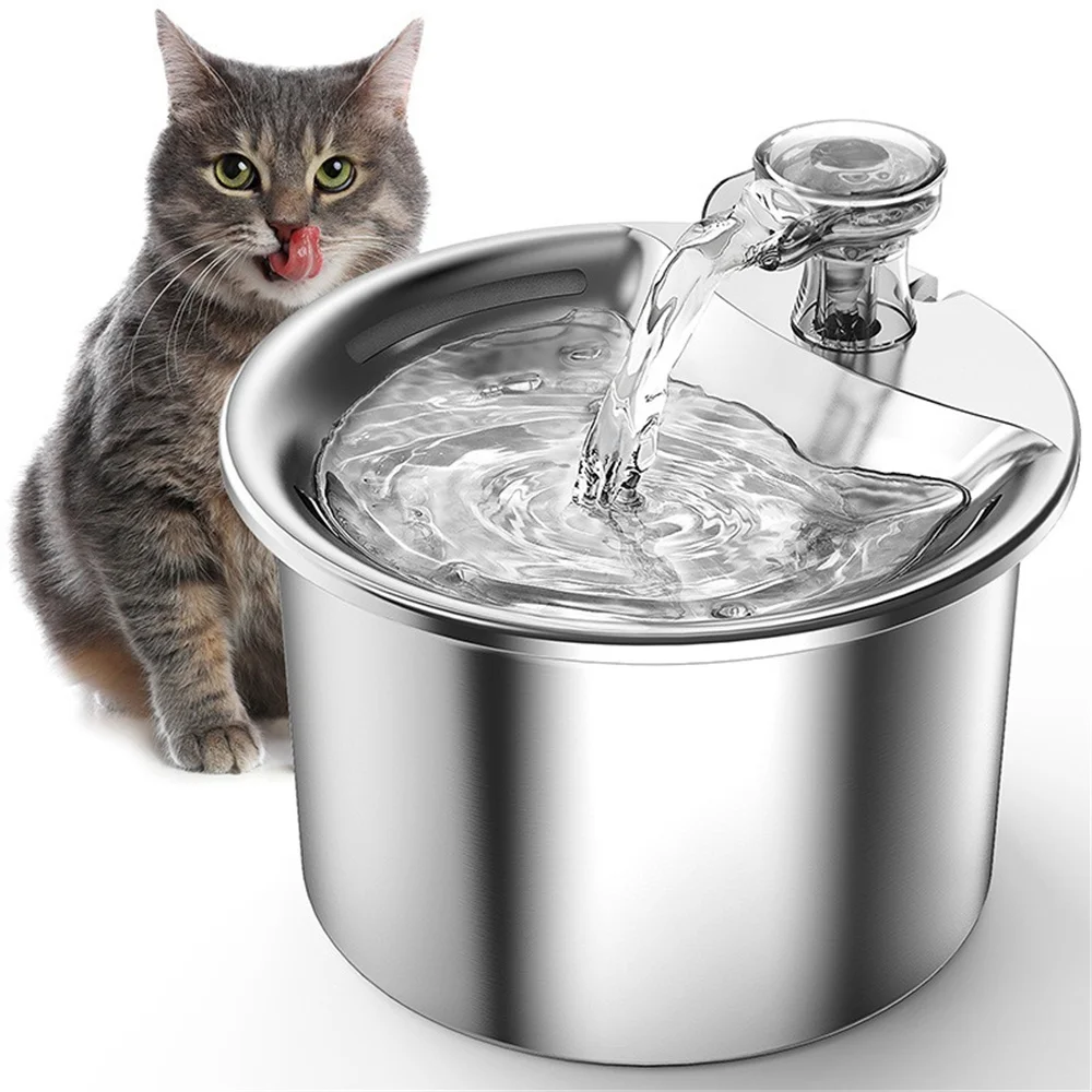 

Automatic Cat Water Fountain 2L Large Capacity Stainless Steel Cat Drinker Drinking Fountain For Cats Dogs Pet Water Dispenser