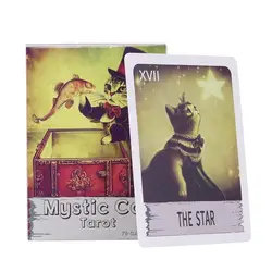 Mystic Cat Tarot Cards 78 Cards Tarot Fortune Telling Game English Board Games Cards for Party Friends Gatherings Family Nights