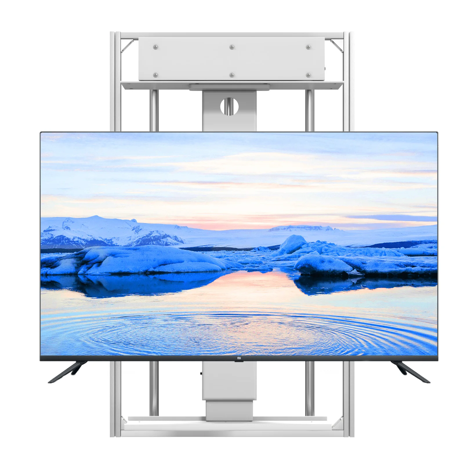Factory 32-75inch Motorized 180 Degree Left and Right Rotation Height Adjustable Ceiling Drop Down TV Lift with Remote Control