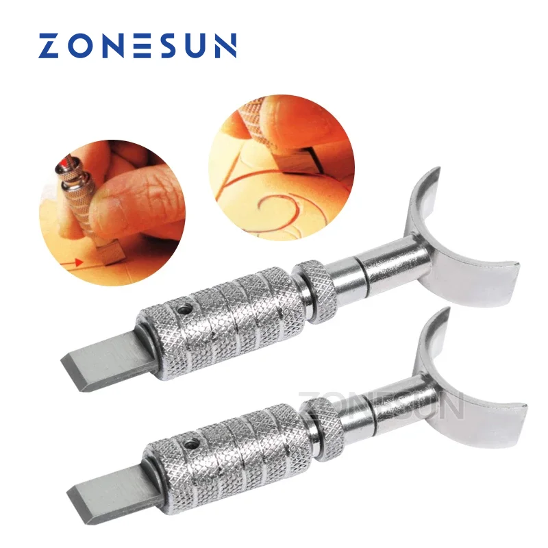 ZONESUN DIY Tool Upgrades Swivel Leather Knife Aluminum alloy Finish With Steel Cutter Head