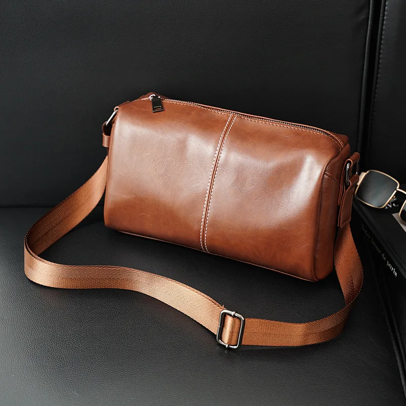 

PU Leather Man Shoulder Bag Retro Crossbody Bag for Men Fashion Sling Bag Men Leisurely Male Pillow Bag