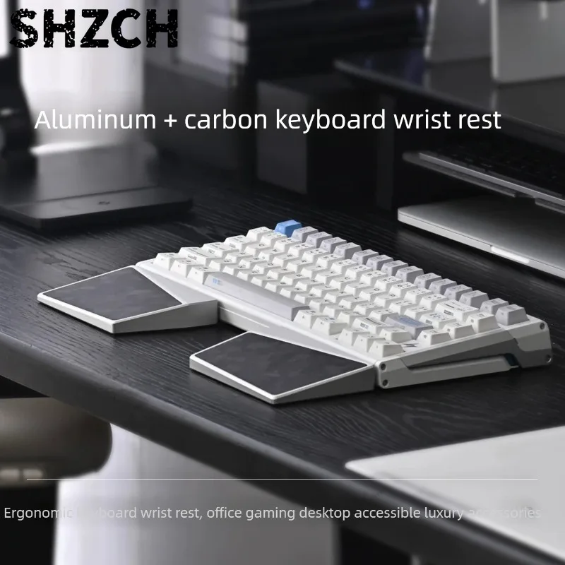 Aluminum Alloy Wrist Rest Mechanical Keyboard Palm Pad Ergonomic Comfort Hand Support Gaming Desk Accessory for Office
