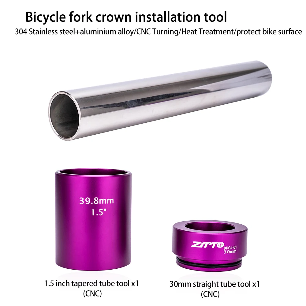 ZTTO Fahrrad Threadless Headset Press Fit Installieren Werkzeug Zero Stack Semi Integrierte Lenkung Box Gabel Krone Mutter Installer Fahrer – Detail 22