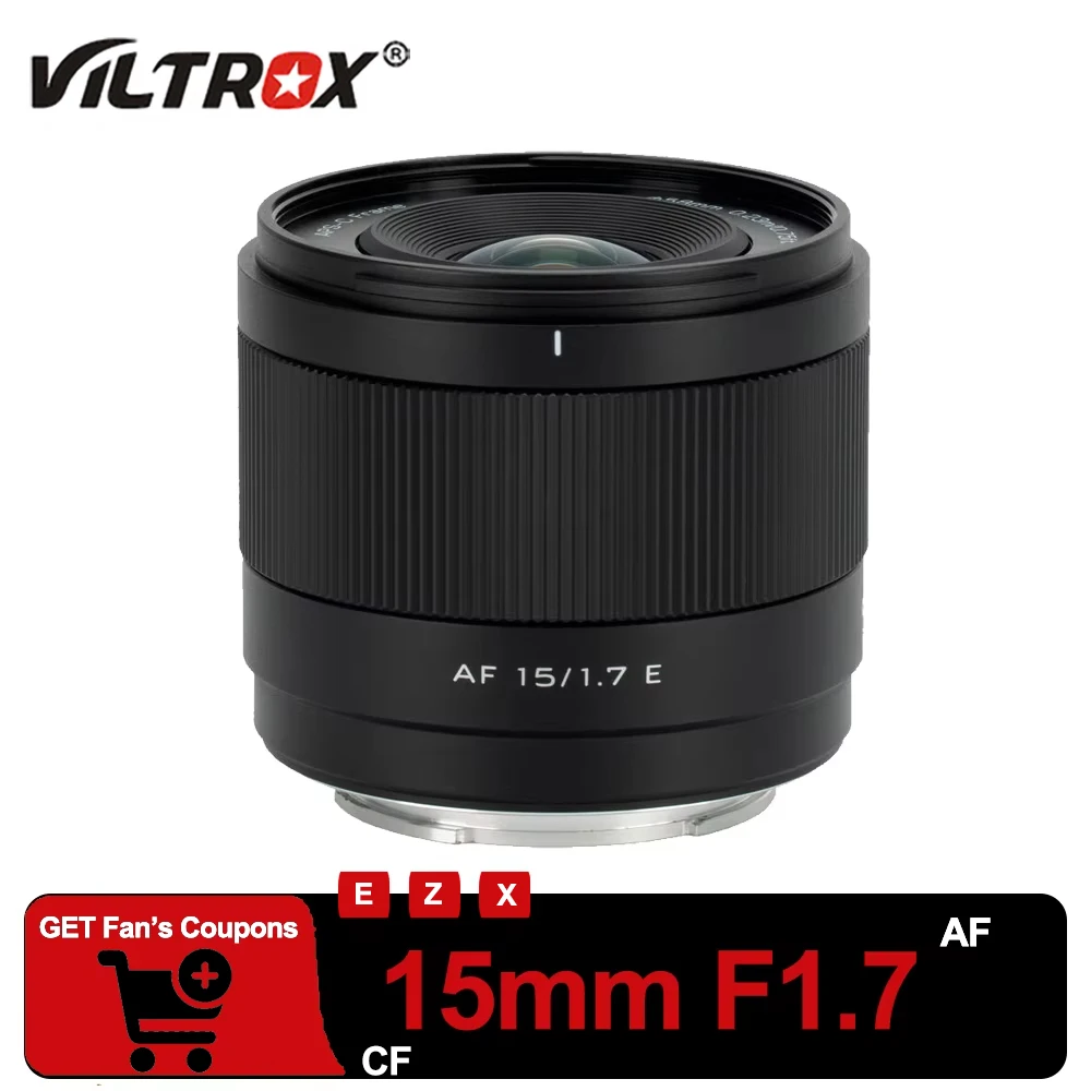 VILTROX AF 15mm F1.7 Air Large Aperture Prime Camera Lens Humanities Portrait Photography Lens for Sony E Nikon Z Fuji XF Mount