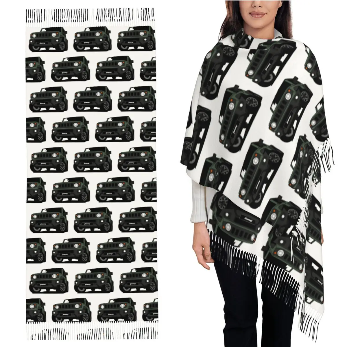 

Зеленый шарф Джини, шарфы с кисточками, женские мягкие теплые шали и накидки, длинная осенне-зимняя шаль