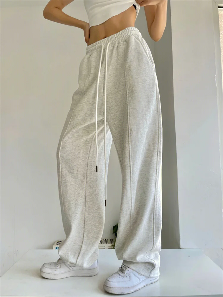 Korean Fashion Joggers Sweatpants Women Harajuku Hip Hop Gray Wide Leg Track Pants Oversized Baggy Sportswear Trousers Female