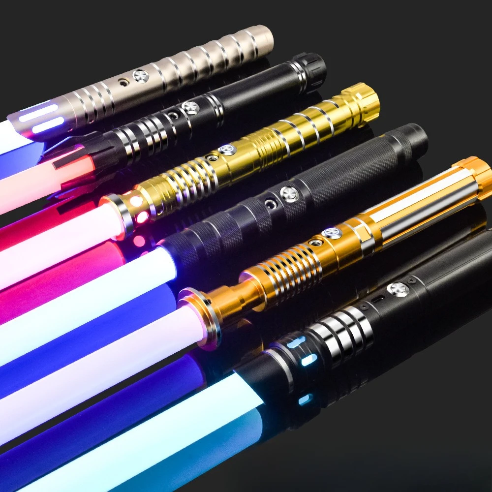 RGB Lightsaber Toy - Vibrating Metal Sword with Colored Glow Effects, Child Safe Laser Sword (16 Colors)
