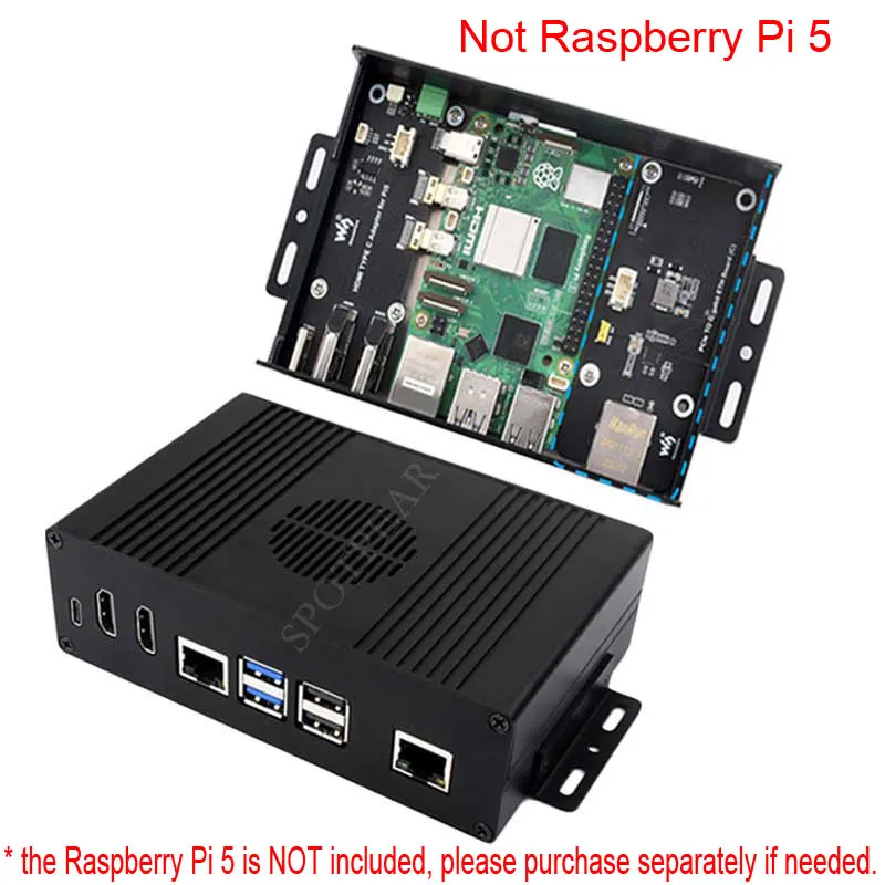 Imagem -02 - Raspberry pi Box Case Ki-a Pce para Rj45 Gigabit Ethernet Placa de Expansão Todas as Portas para pi Usb Lado Tipo-c Hdmi