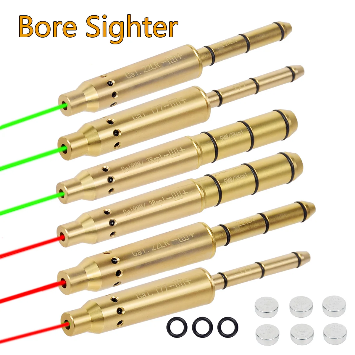 Tactical Red Laser Bullet Bore Sight Boresighter 9mm .22LR .45ACP .40S&W .177 Caliber Rifle Ruger Walther GLOCK 17 Taurus G2C