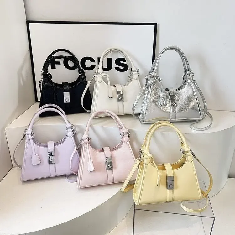 Retro Simple Lock Tote Bag Women's 2026 New Trendy One-shoulder Armpit Bag High-end Crossbody Women's Bag