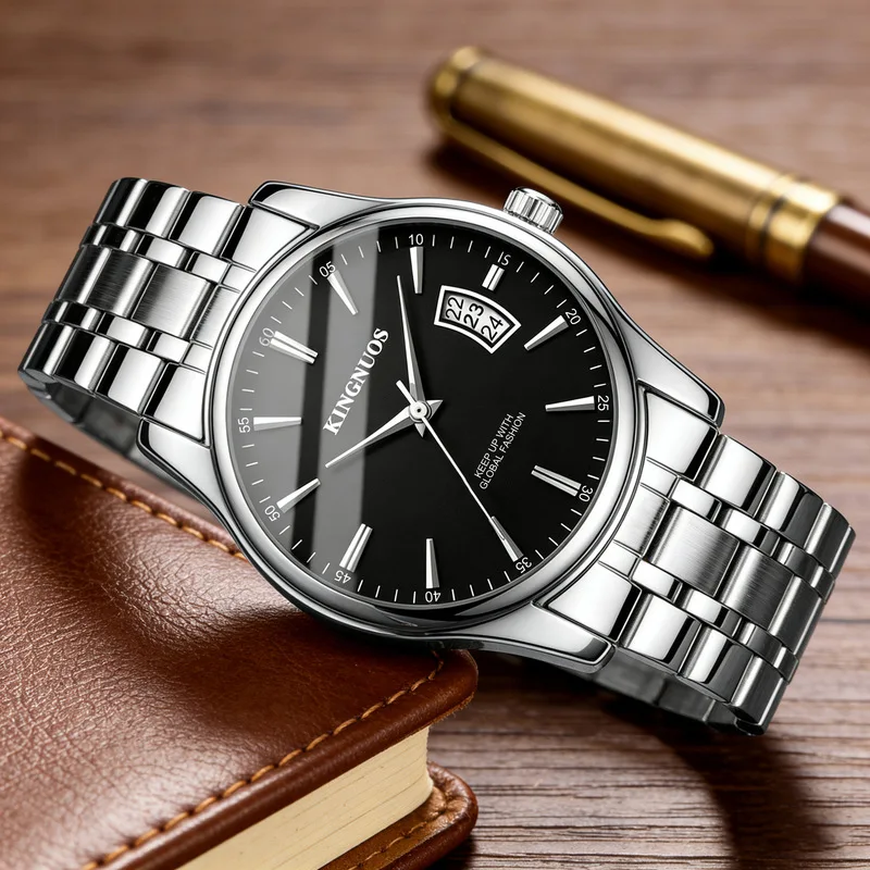 Couple Quartz Watch Women Men Watches Waterproof Steel Band Calendar Wristwatch Female Male Watch Daily Wear Girl Gifts Student view 3