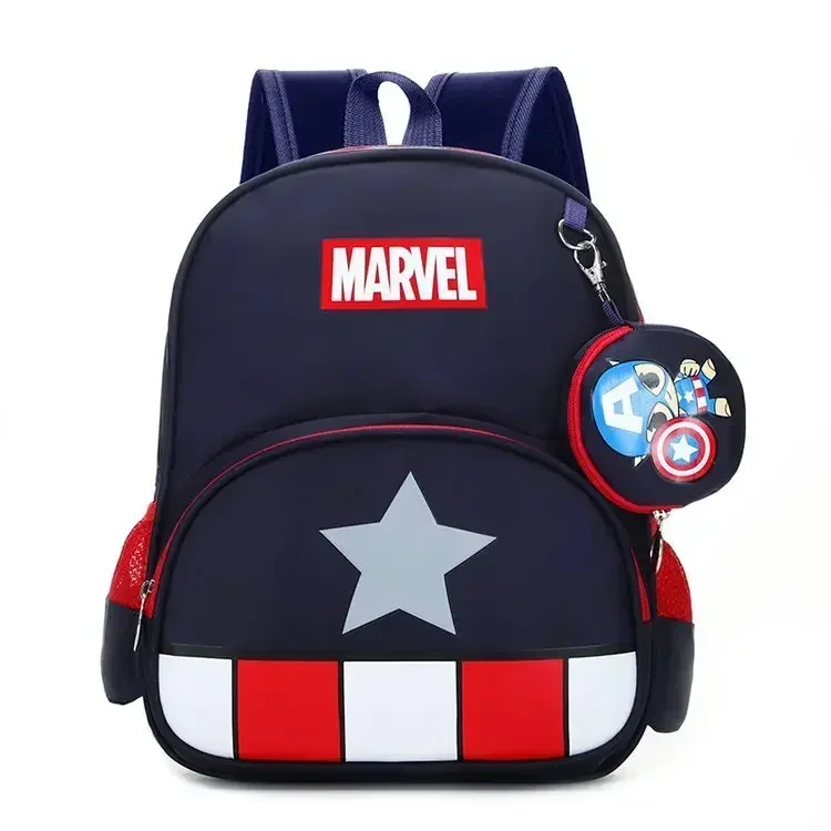 Disney Kids Cartoon Avengers Spider-Man Captain America  Backpack Schoolbag Girls Princess Sofia Backpack Primary Schoolbag