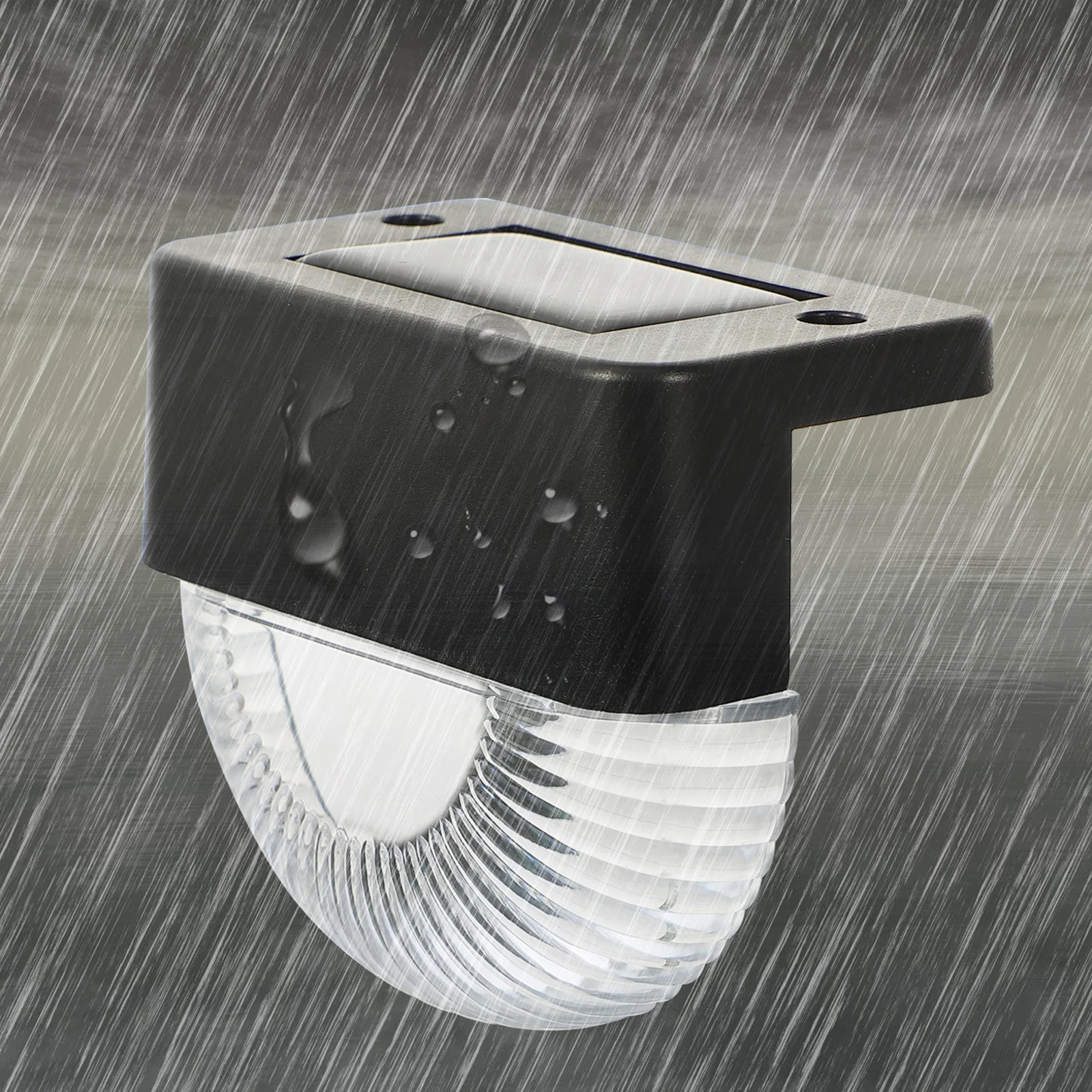 

4Pcs Solar Wall Lights Outdoor Garden Fence Lights Waterproof Inductive LED Black Outdoor Illuminating Lamp Courtyard Light