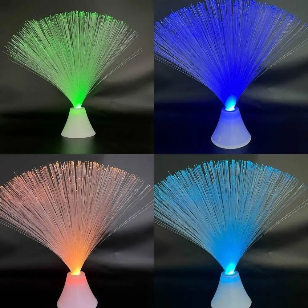 Novelty Multicolor LED Fiber Optic Light Starry Sky USB Powered Night Lamp Color-Changing Tabletop Lamp Home Decor