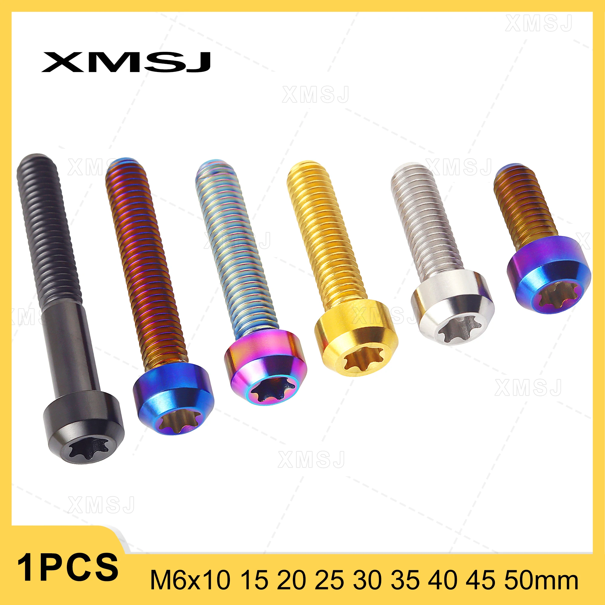 

Титановые болты XMS M6x10 15 20 25 30 35 40 45 50 мм Винт с головкой Torx для велосипедного двигателя, тормоза, переднего колеса, скутера, выхлопного крепления