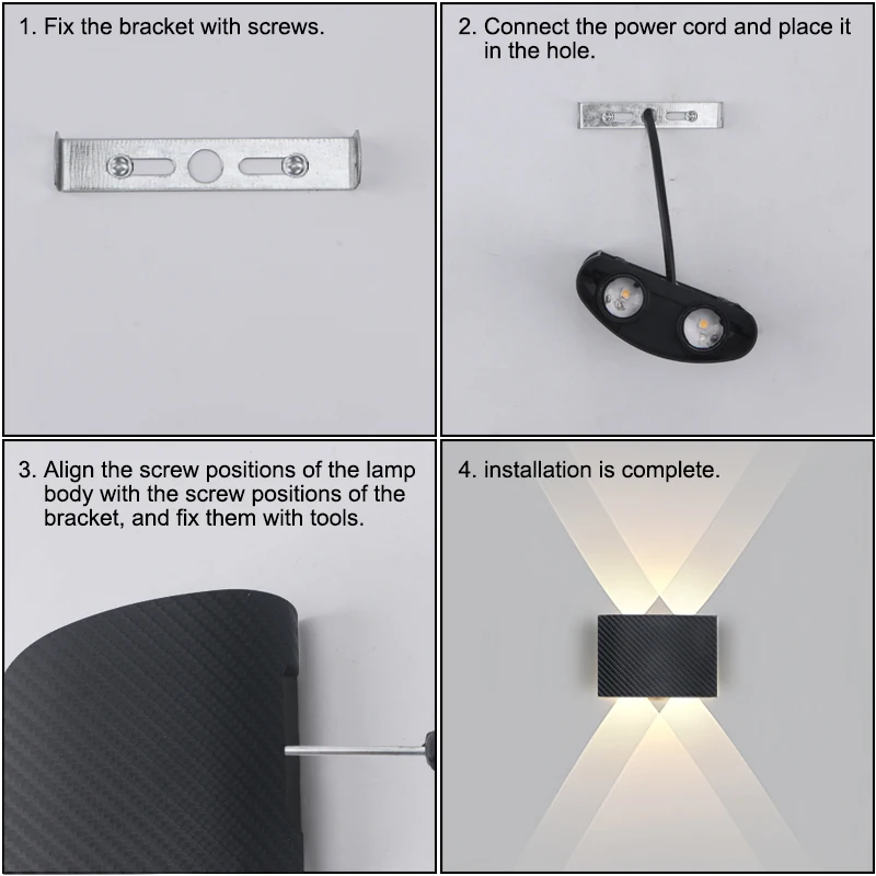 LED Wall Lamp Outdoor Waterproof Up Down luminous lighting Indoor Stair Garden Sconce Light Plastic 6W 10W AC110-220V