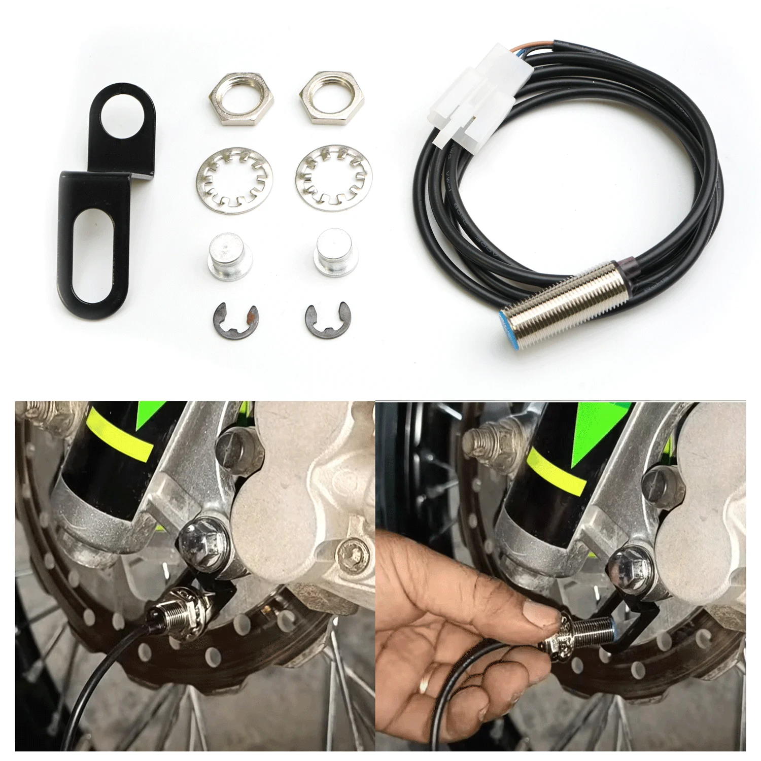 12V Motorcycle Speedometer Magnetic Sensor Cable 3 Pin Digital Odometer Speed Sensor Replacement for Scooter ATV Dirt Bike
