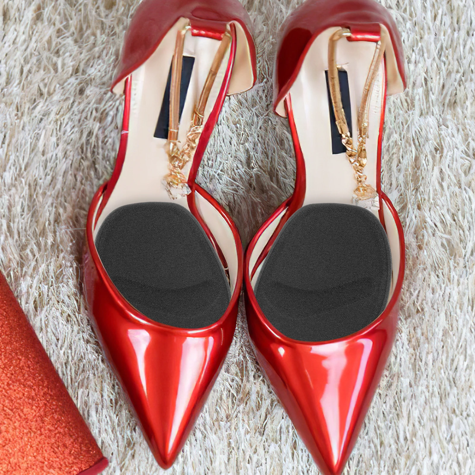 

4 Pairs High Heel Forefoot Pads Sponge Insoles Non Slip Cushions Comfortable Inserts Premium Materials Moisture Absorption