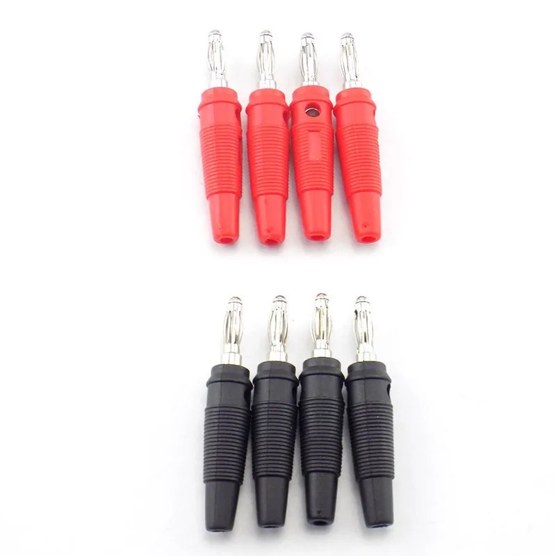 10pcs Banana plug Audio Speaker Screw Gold Plate Plugs Connector 4mm Adapter Solderless Black Red color B5