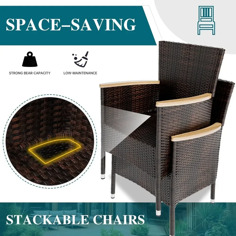 SAT Ensemble de salle à manger avec plateau en bois,