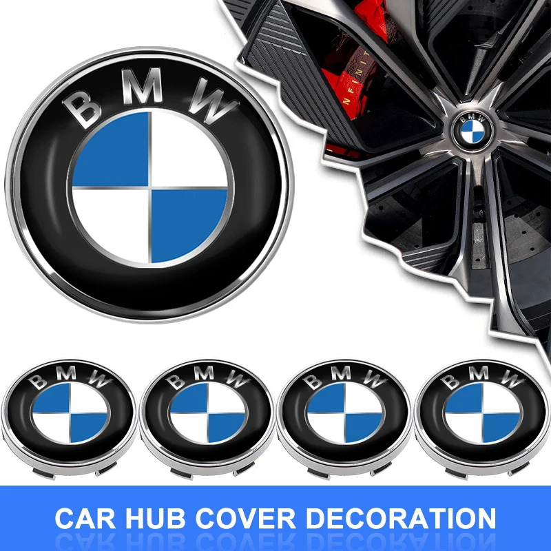 4pcs Car Wheel Center Hub Cap Badge Emblem Decal Wheel Sticker For BMW E60 E90 E46 E87 F10 F30 X5 G30 F20 E70 E39 E36 X7 E92 E91