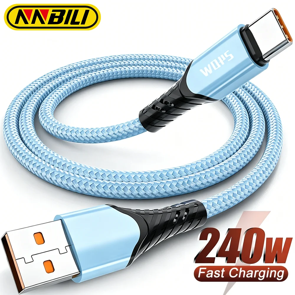 NNBILI 240W 5A Fast Charge USB A to Type C Quick Charge Cable For Samsung S26 Realme Xiaomi Huawei OPPO OnePlus Phone Data Cable