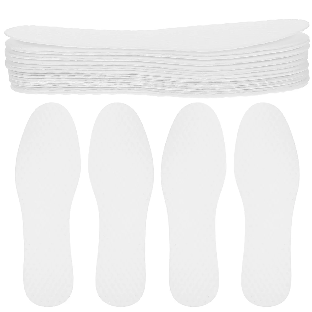 

20 Pairs White Pulp Insole Shoe Repair Insoles Thin Inserts Replaceable Shoes for Men