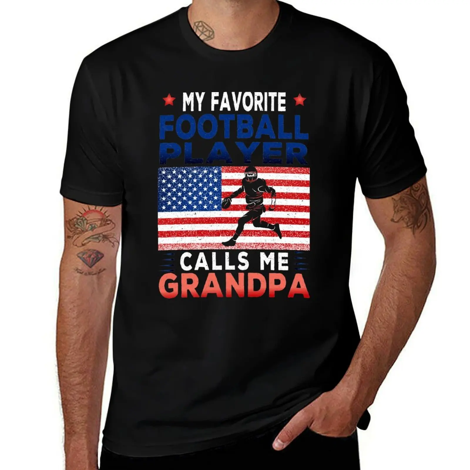 

My Favorite Football Player Calls Me Grandpa - Grandson Grandpa Gift T-Shirt t shirts designer man tshirt T-shirt