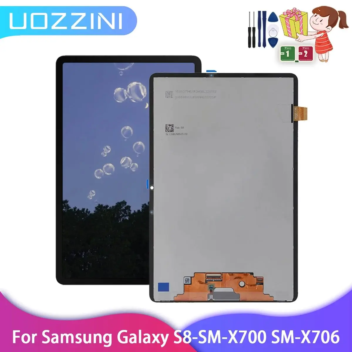 11'' LCD Display For Samsung Galaxy Tab S8 SM-X700 SM-X706 X706B X706N X706U Touch Screen Digitizer Assembly Replace 100% Tested