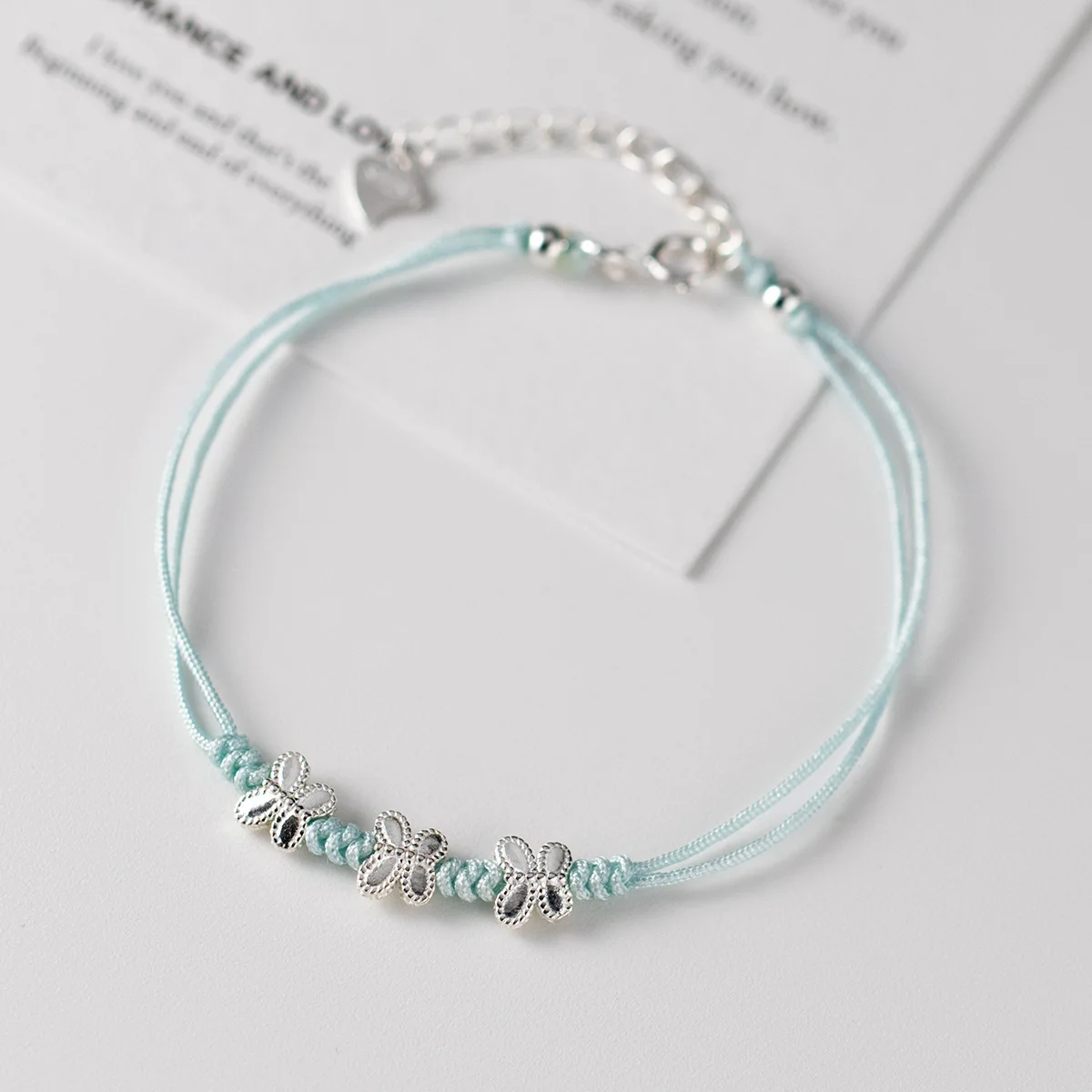 La Monada Red Thread For Hand 925 Sterling Silver Bracelets Women String Silver 925 Women Bracelet Cute Butterfly