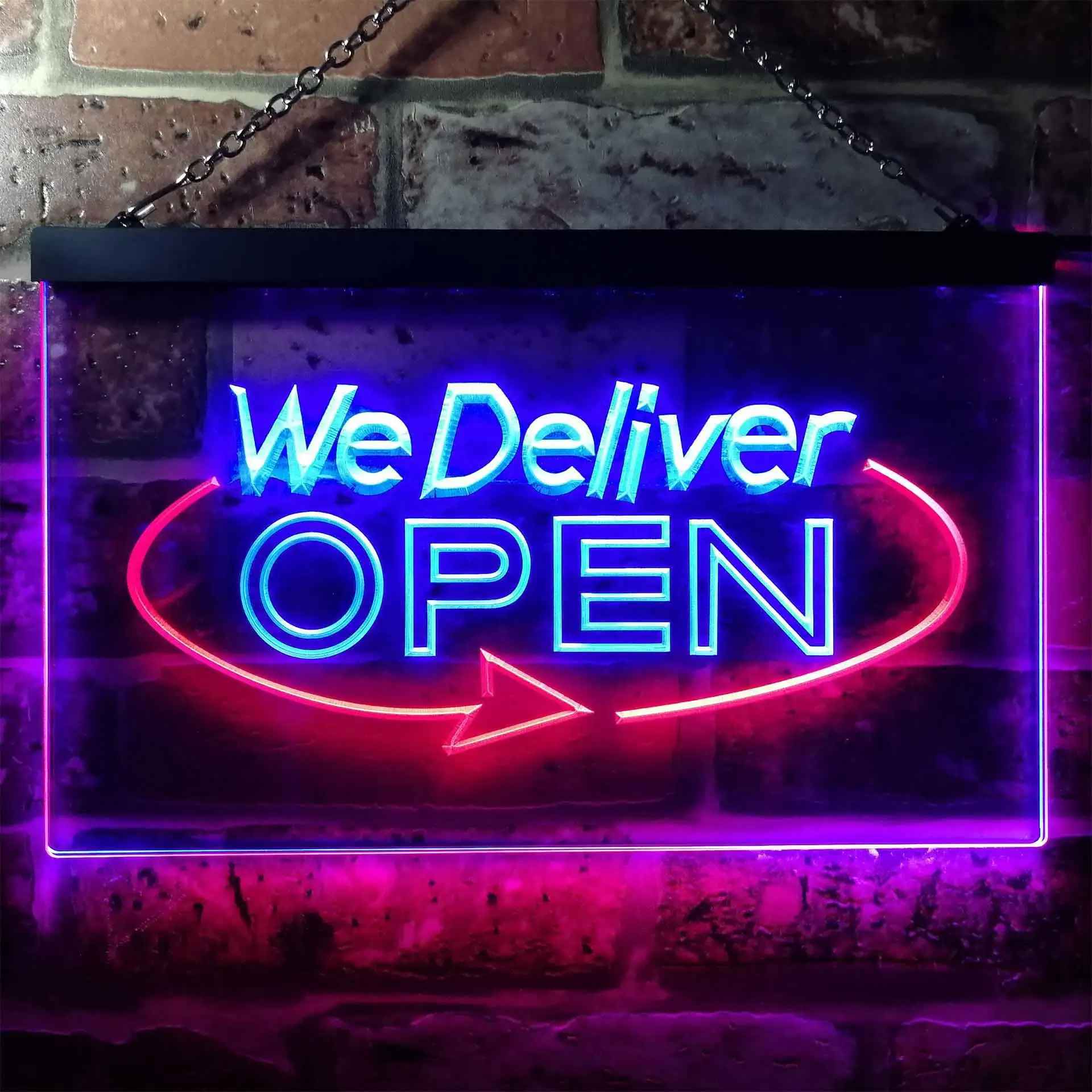 

We Delivery Open Dual Color Led Neon Sign st6-i0028