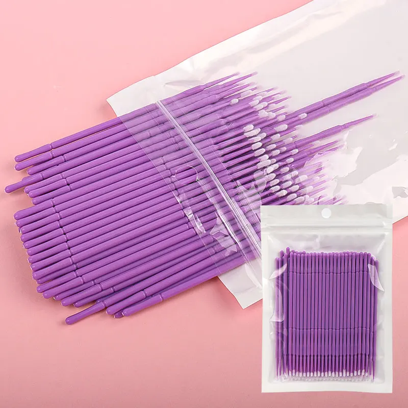 100PCS/Bag Bamboo Eyelash Extension Cleaning Swabs Lash Lift Glue Remover Applicators Microblade Makeup Micro Brushes Tools
