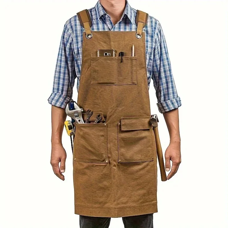 

Thickened Canvas Apron Waterproof Cleaning Woodworking Mechanic Carpenter Electrician Gardening Heavy Industry Waist Apron