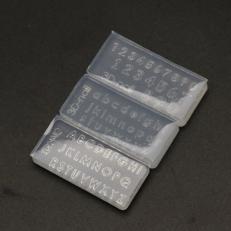 R3MC Mini Letter Numbers 3D Nail Art Decorations UV Crystal Epoxy Mold Silicone Mould