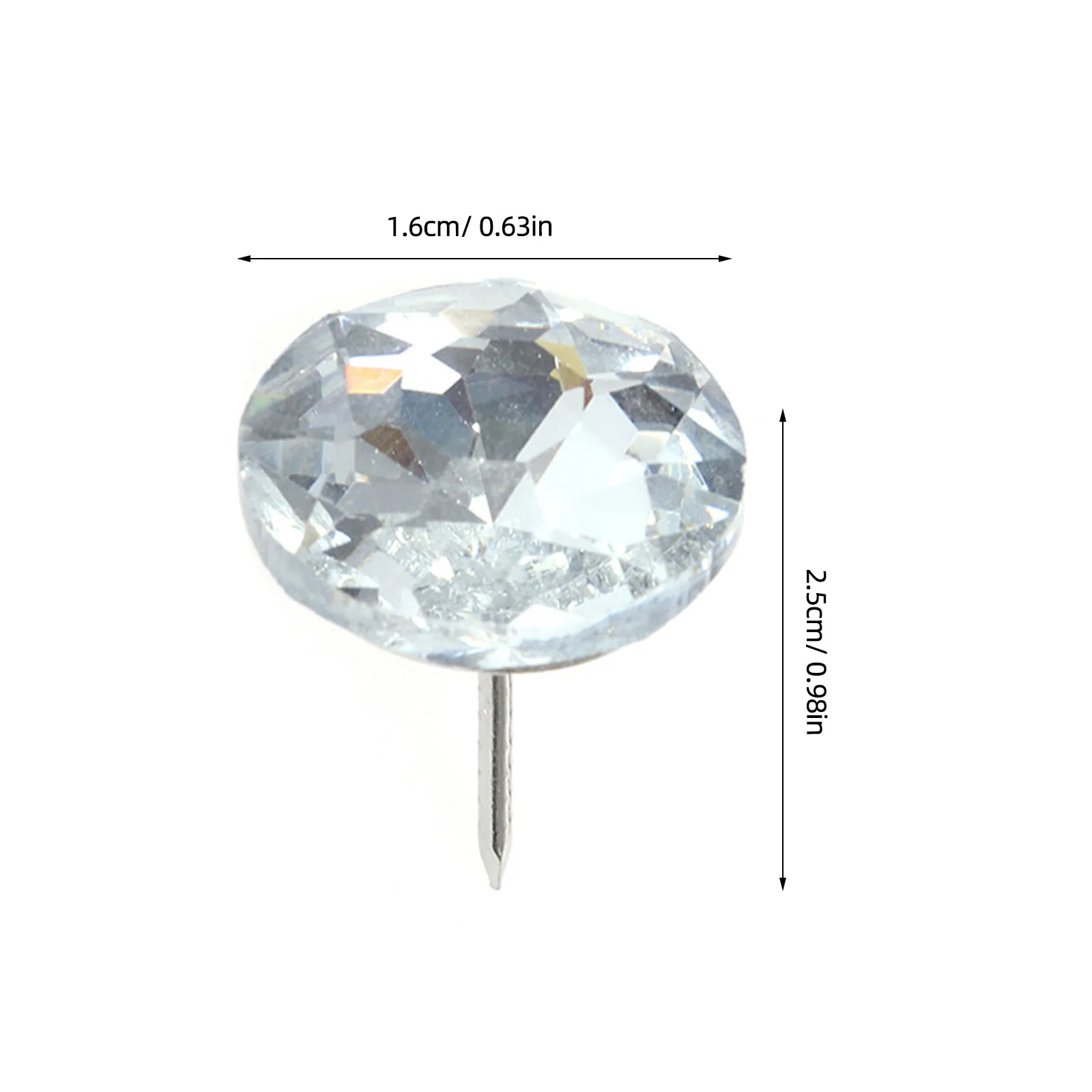 100Pcs Crystal Buttons for Upholstery Sofa Tufted Headboard Bed DIY Sewing Smooth Edge Decorative Crystal Tacks Shine Light