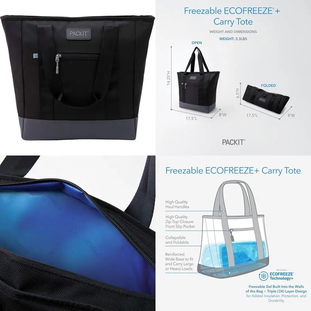 Freezable Triple Layered Cooling Carry Tote with ECOFREEZE+ Technology for Ultimate Protection, Engineered for Long-lasting Insu