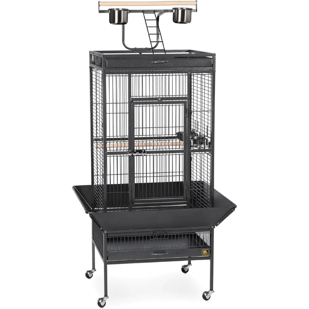 

Pet Products Wrought Iron Select Bird Cage, Black Hammertone,24'' x 20'' x 60''