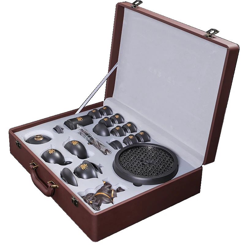 

The whole set of purple sand kung fu tea set ceramic teapot