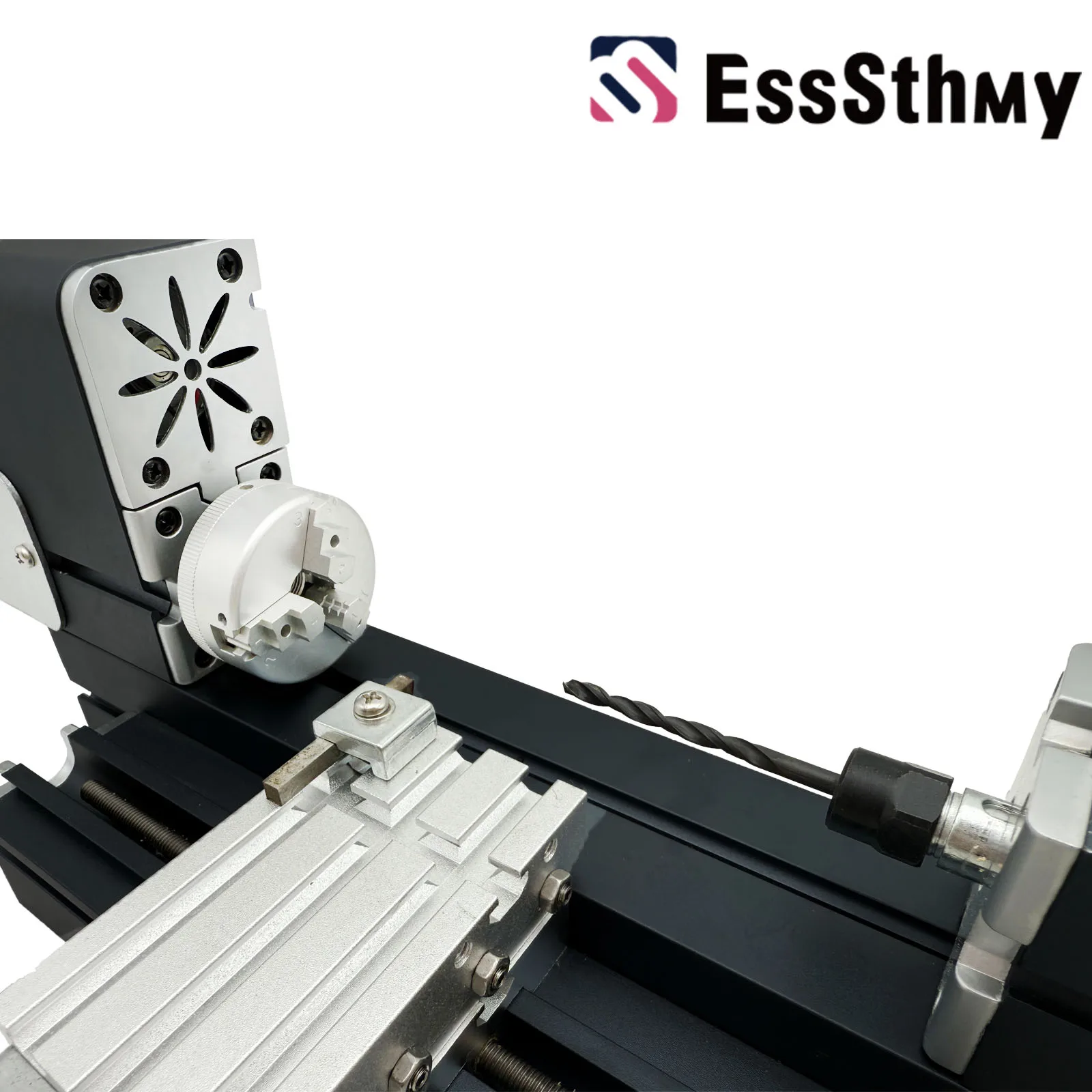 EssSthmy 60W آلة تحول وحفر 2 في 1 مطورة، أعمال النجارة DIY، مخرطة معدنية صغيرة للحرف اليدوية والمجوهرات