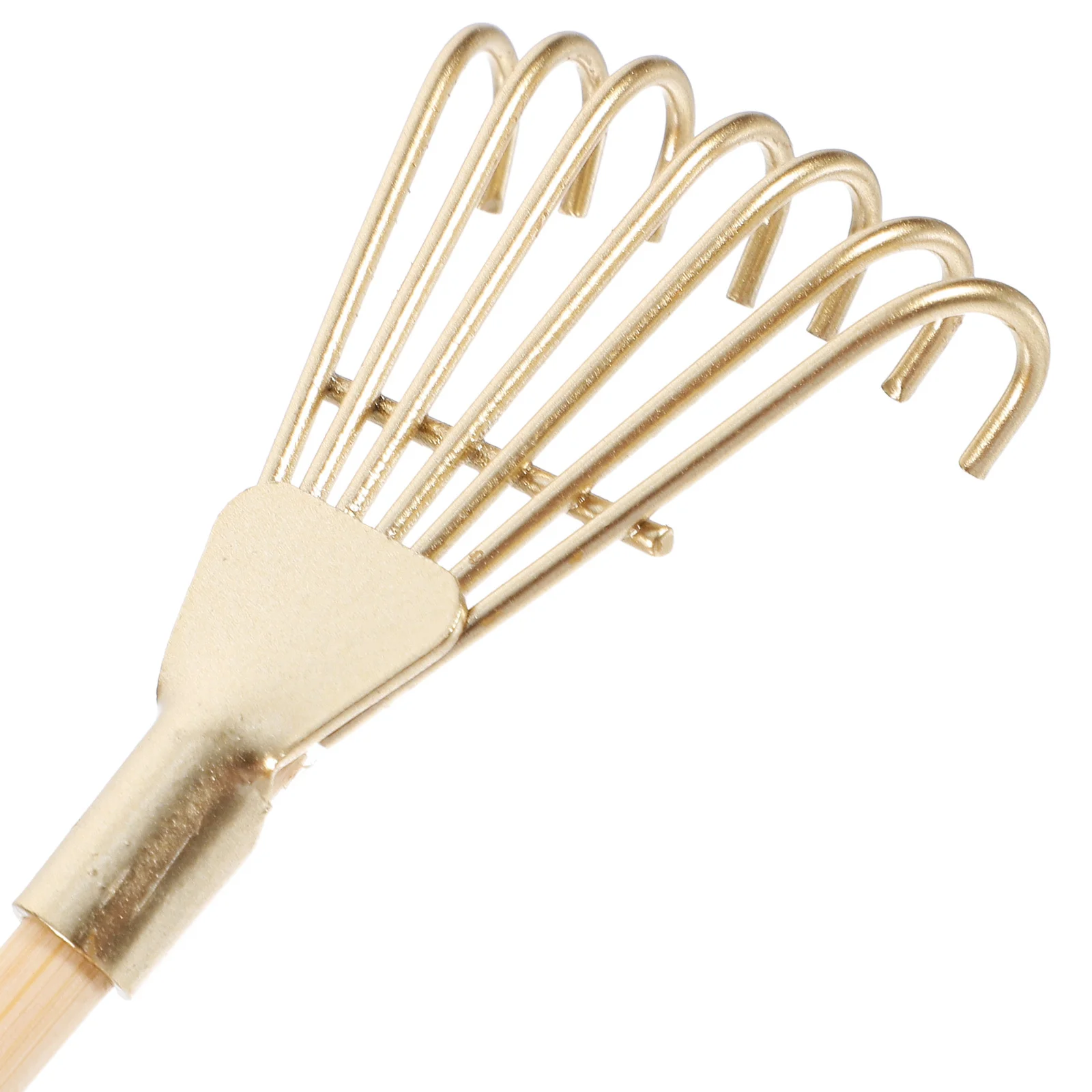 

5Pcs Gold Iron Zen Garden Rake Miniature Smooth Polished Bamboo Desktop Sand Table Rake Ornament Decorative Tools