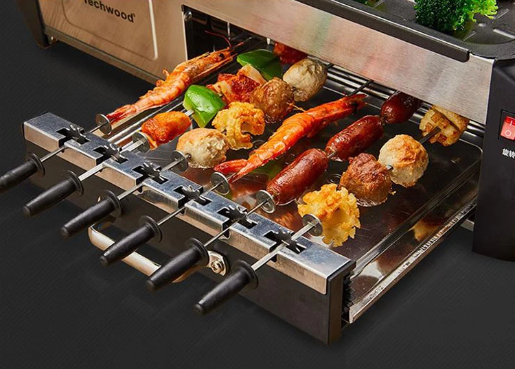 Household Electric Griddle & Hot Pot Boiler Grill Pan Multifunction Grill Machine Three in One Barbecue Machine GR-808