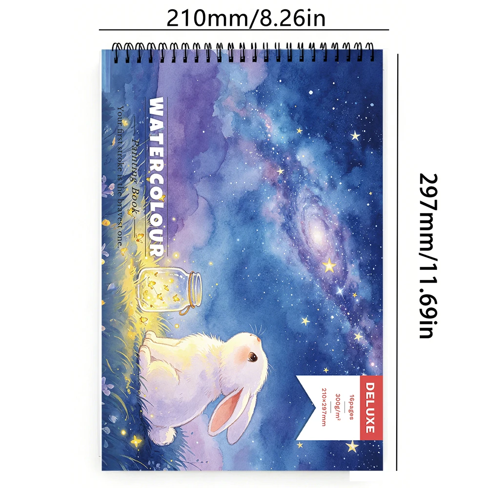 A4/A5 Blank Art Notebook,300gsm high-density sizing paper,16 sheets,stable pigment locking performance,works well with marker &