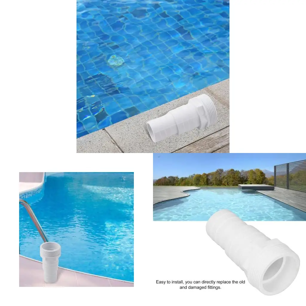  2Pcs Swimming Pool Replacement Hose Nozzle 1-1/2inch Male Thread Plastic Pool Filter Hose Adapter Connector Enduring