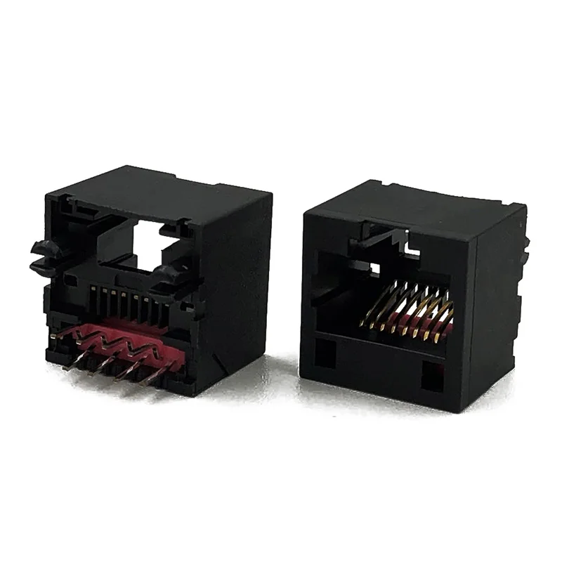 15 шт. разъем RJ45 DIP 8P8C, однопортовый, 180 градусов, вертикальная вилка, 5222, разъем для сетевого интерфейса H = 12,7 мм