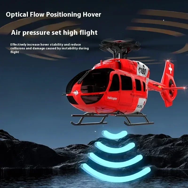 Rcera Helicóptero de Controle Remoto, C190, Dual Brushless, 6-Channel Rotor Único, Aileron, Free Tail Duct, Câmera de Simulação, Câmera H145