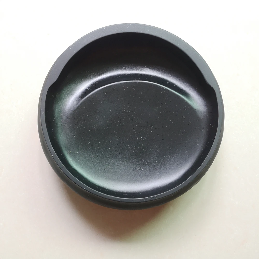 Round Simple Classic Inkstone Grinding Inkwell 3 legs Natural Stone Ink Slab Jin Xing Golden Star Stone She Yan Tai Ink Stone