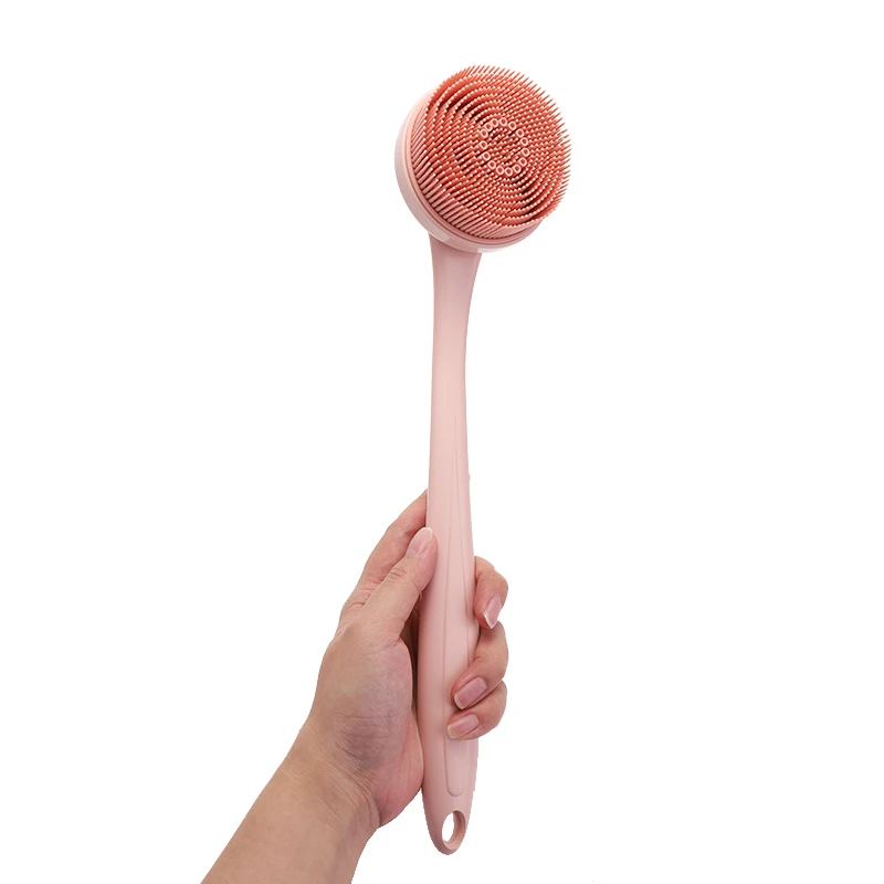 Silicone Body Scrubber Long Handle Back Body Brush Silicone Body Scrub Massage Bath Brush