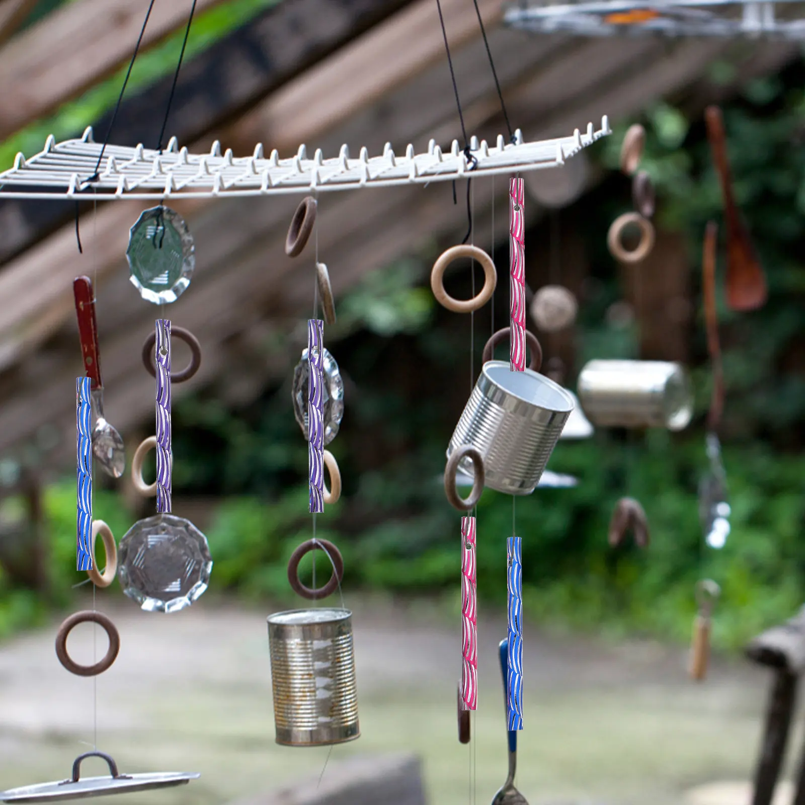 60Pcs Wind Chime Iron Tube DIY Kit Sturdy Non Deformable Metal Hollow Tubes for Windbell Crafting Home Garden Decor