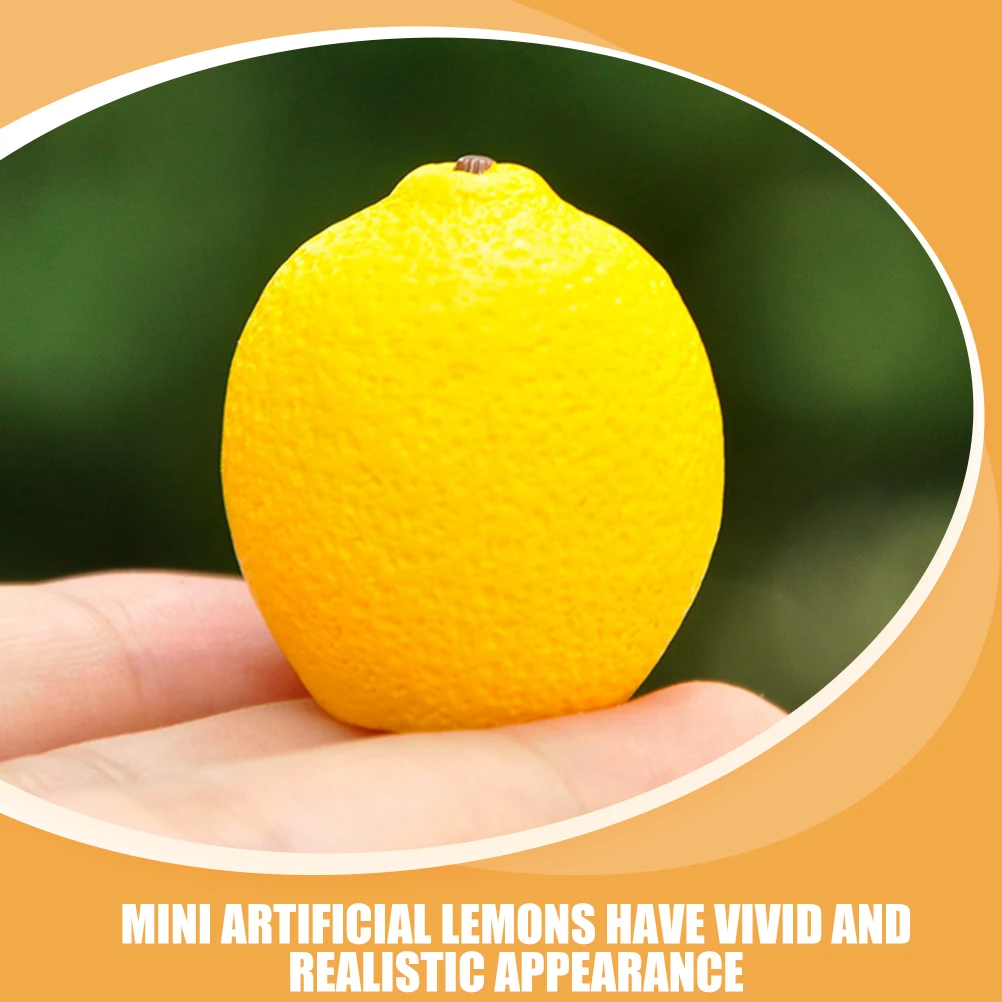 

6 Pcs Mini Artificial Lemon Toys Decorative Fruits for House Photo Props Table Centerpieces Simulation Miniature Resin