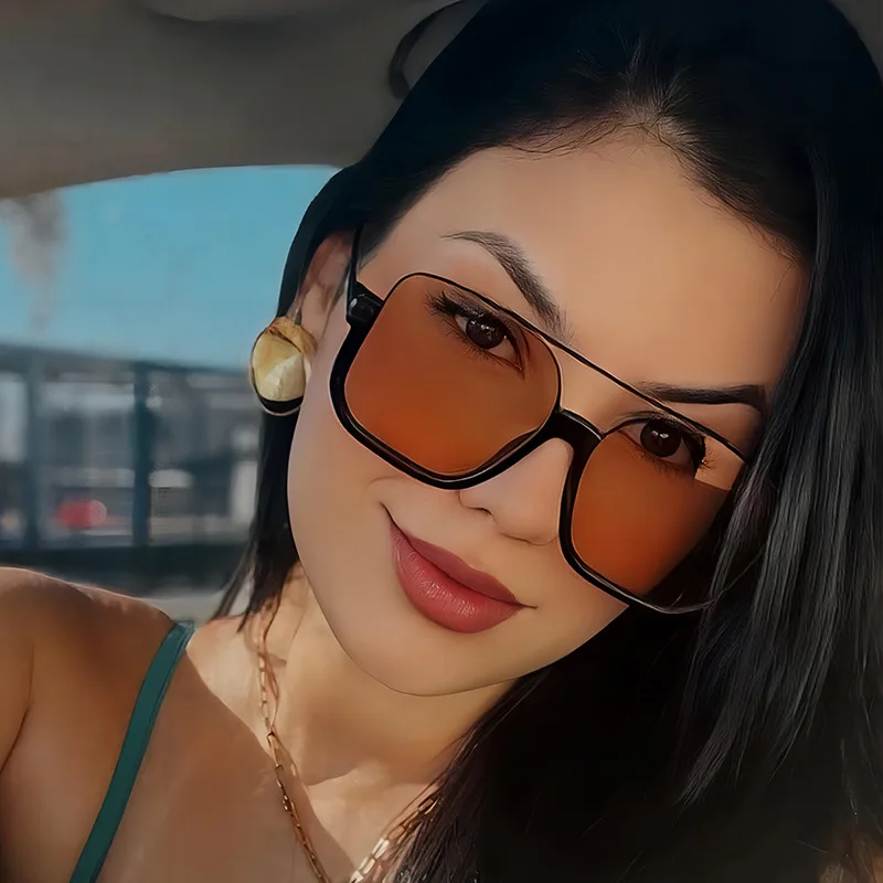 

Aviation Metail Frame Sunglasses Women Pilot Sun Glasses Square Anti-blue Light Glasses Driving Travel Eyewears Oculos De Sol